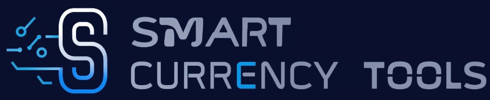 Smart Currency Tools logo – modern fintech branding with digital 'S' icon and clean typography for a currency converter platform